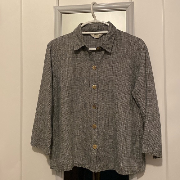 Orvis Tops - 100% linen button down shirt S Orvis Flax eileen fisher Rudy Jude Christy Dawn
